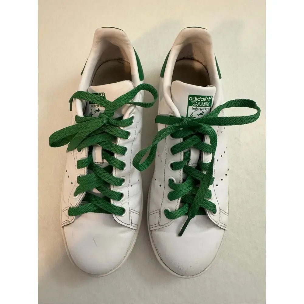 Adidas Men's Originals Stan Smith Leather Tennis Trainers White Green 7.5